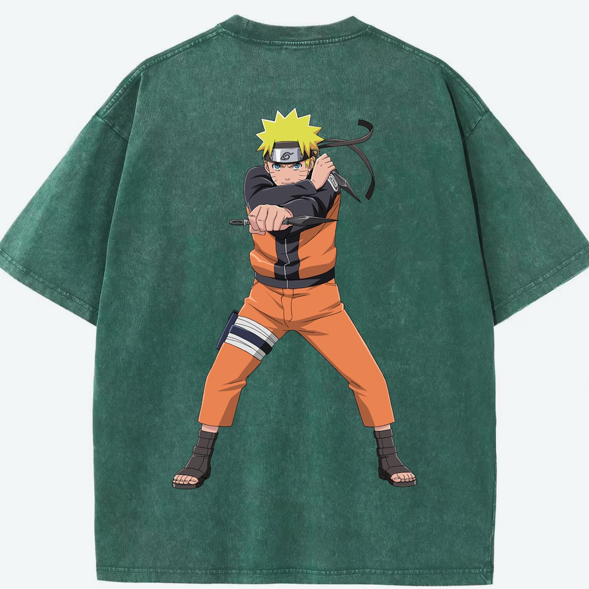 （画像用） NARUTO -ナルト- うずまき ナルト Uzumaki Naruto 綿100% ヴィンテージ風 半袖Tシャツ（背面プリント）